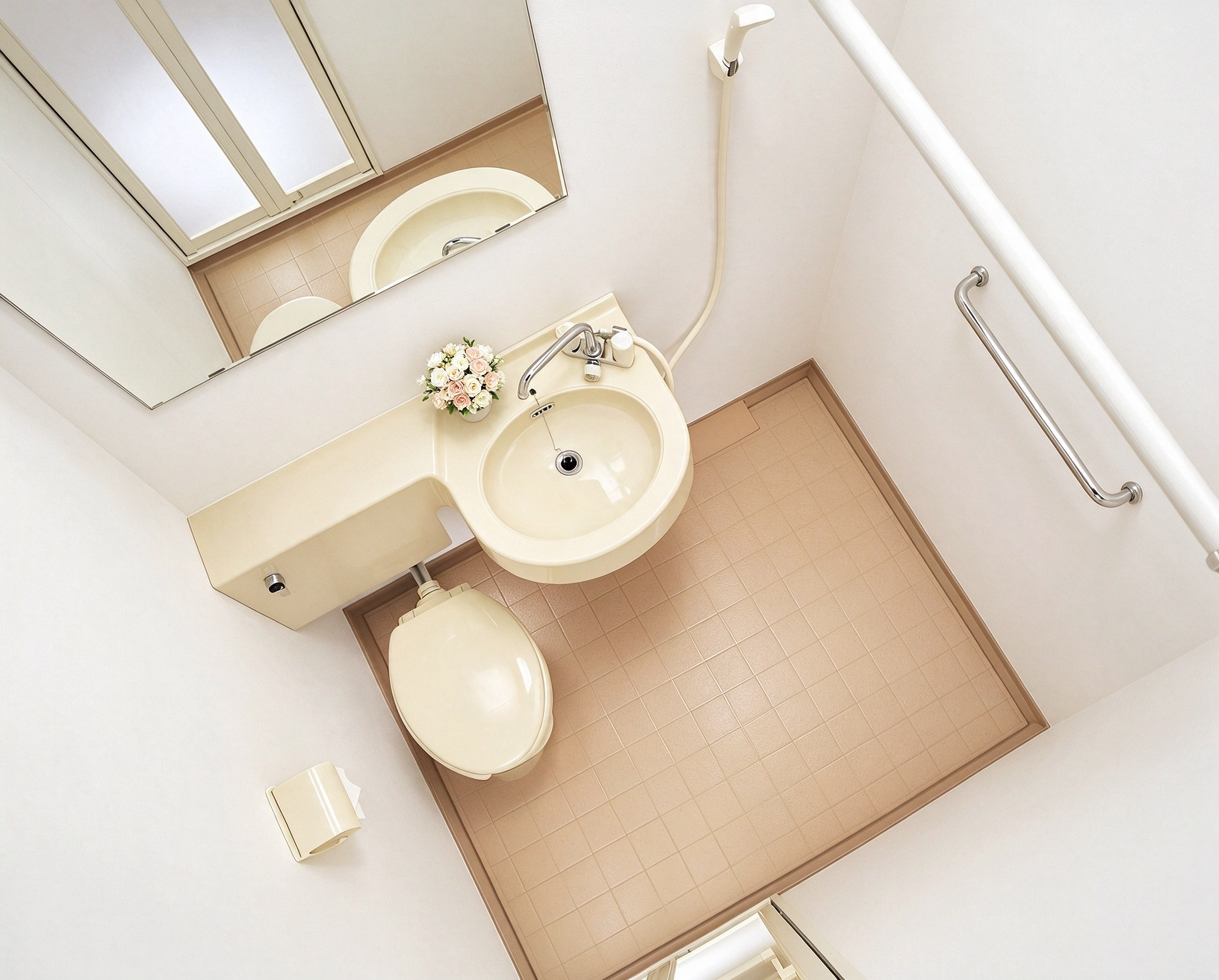 Compact 1.2 m by 1.6 m bathroom pod for student accommodation