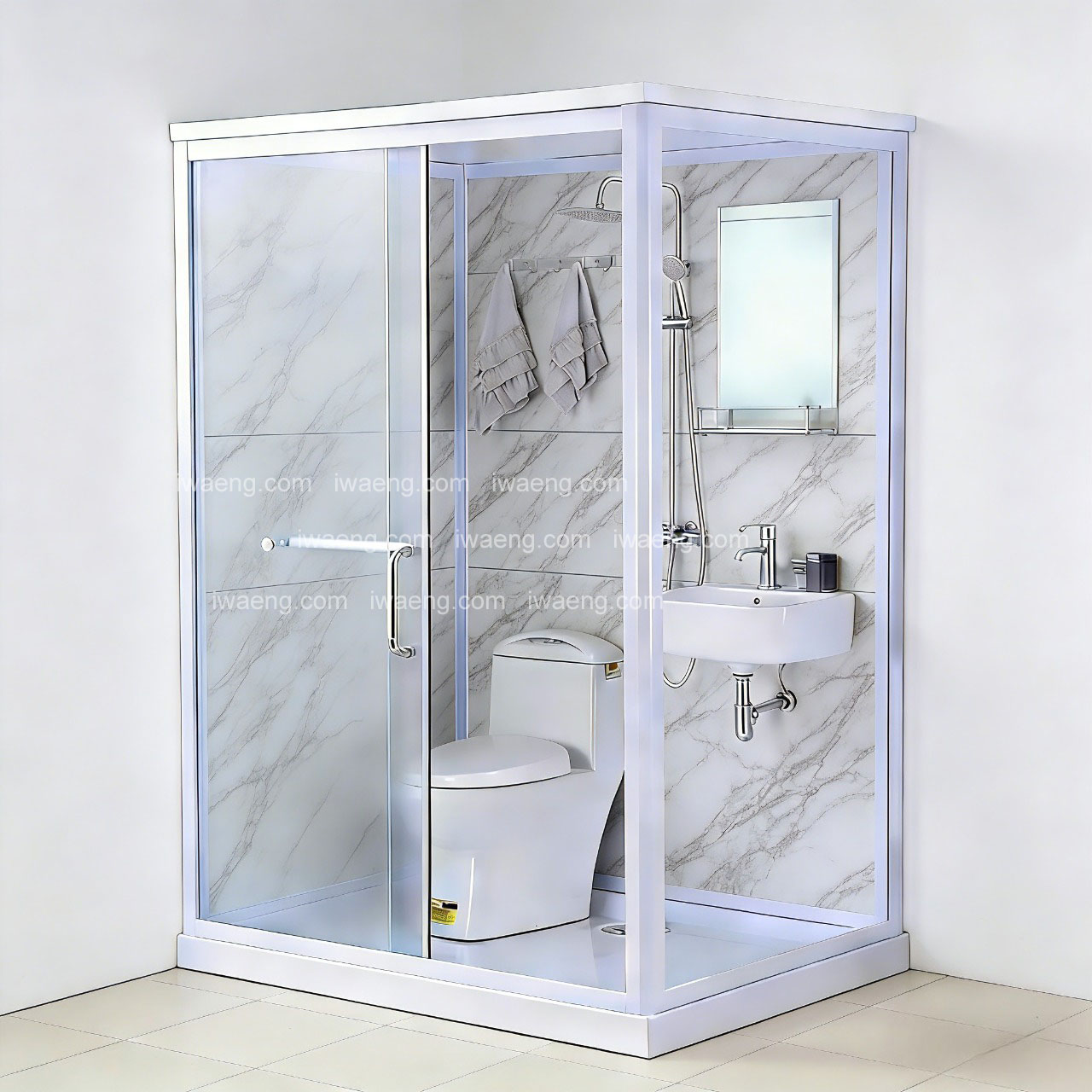 SMC bathroom chassis combined with tempered glass