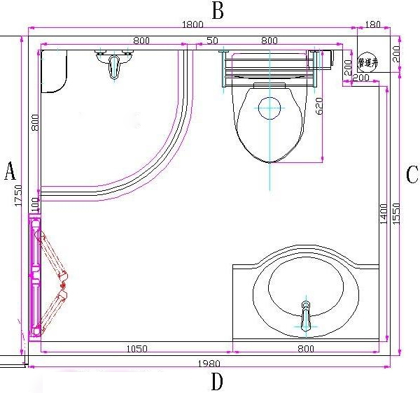 Bathroom pod floor plan for project review